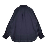 MANAVE マナベ 新品 コットンウール レギュラーカラーシャツ M フランス製 定価49000円 長袖シャツ ネイビー メンズ【中古】5-0823T∞