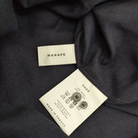 MANAVE マナベ 新品 コットンウール レギュラーカラーシャツ M フランス製 定価49000円 長袖シャツ ネイビー メンズ【中古】5-0823T∞