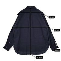 MANAVE マナベ 新品 コットンウール レギュラーカラーシャツ M フランス製 定価49000円 長袖シャツ ネイビー メンズ【中古】5-0823T∞
