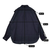 MANAVE マナベ 新品 コットンウール レギュラーカラーシャツ M フランス製 定価49000円 長袖シャツ ネイビー メンズ【中古】5-0823T∞