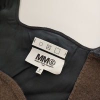 MM6/Maison Margiela ウール サテン 切替 S32CT0622 STN460 ノースリーブ ワンピース ブラウン ブラック レディース エムエム6/メゾンマルジェラ【中古】5-0606S△