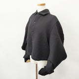 tricot COMME des GARCONS ウール 変形 製品染め TH-B003 AD2021 サイズM 長袖シャツ ブラック レディース トリココムデギャルソン【中古】5-1006T◎