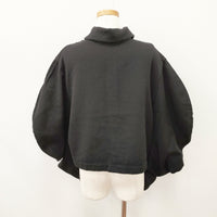tricot COMME des GARCONS ウール 変形 製品染め TH-B003 AD2021 サイズM 長袖シャツ ブラック レディース トリココムデギャルソン【中古】5-1006T◎