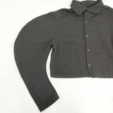 tricot COMME des GARCONS ウール 変形 製品染め TH-B003 AD2021 サイズM 長袖シャツ ブラック レディース トリココムデギャルソン【中古】5-1006T◎