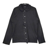 tricot COMME des GARCONS TA-T011 コットンリネン 製品洗い フリル 丸襟 ブラウス シャツ AD2017 ブラック レディース トリココムデギャルソン【中古】5-0730M∞