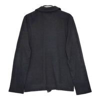 tricot COMME des GARCONS TA-T011 コットンリネン 製品洗い フリル 丸襟 ブラウス シャツ AD2017 ブラック レディース トリココムデギャルソン【中古】5-0730M∞