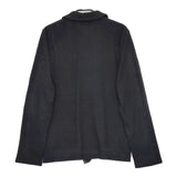 tricot COMME des GARCONS TA-T011 コットンリネン 製品洗い フリル 丸襟 ブラウス シャツ AD2017 ブラック レディース トリココムデギャルソン【中古】5-0730M∞