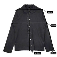 tricot COMME des GARCONS TA-T011 コットンリネン 製品洗い フリル 丸襟 ブラウス シャツ AD2017 ブラック レディース トリココムデギャルソン【中古】5-0730M∞