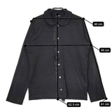 tricot COMME des GARCONS TA-T011 コットンリネン 製品洗い フリル 丸襟 ブラウス シャツ AD2017 ブラック レディース トリココムデギャルソン【中古】5-0730M∞