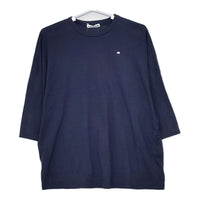 mina perhonen peonia ws8172 七分袖 サイズ40 コットン Ｔシャツ カットソー ネイビー レディース ミナペルホネン【中古】5-0606S△