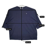 mina perhonen peonia ws8172 七分袖 サイズ40 コットン Ｔシャツ カットソー ネイビー レディース ミナペルホネン【中古】5-0606S△