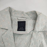 mina perhonen flower beads 定価121000円 zs6676 刺繍 ロングジャケット リネンシルク コート ライトグリーン レディース ミナペルホネン【中古】5-0714M∞