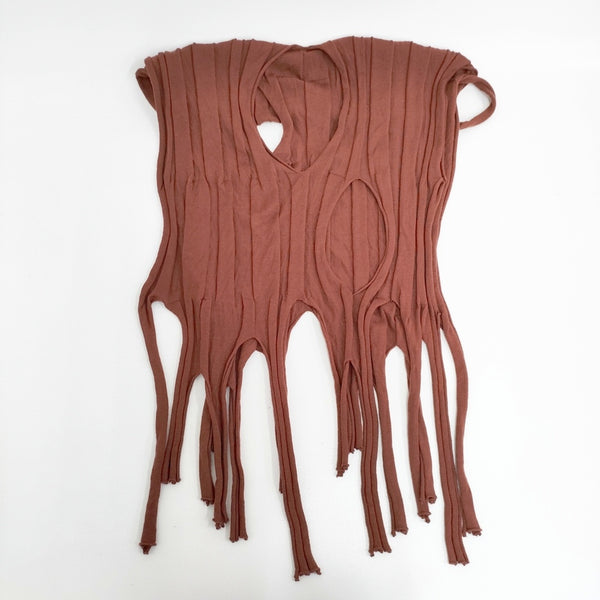 JURGEN LEHL 無地 穴 マフラー ストール ブラウン レディース ヨーガンレール【中古】5-1014T◎