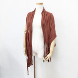 JURGEN LEHL 無地 穴 マフラー ストール ブラウン レディース ヨーガンレール【中古】5-1014T◎