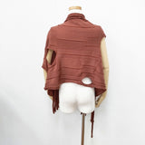 JURGEN LEHL 無地 穴 マフラー ストール ブラウン レディース ヨーガンレール【中古】5-1014T◎