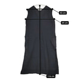 45R/45rpm フロート縮絨ロングベスト 定価31900円 ノースリーブ ワンピース ブラック レディース フォーティーファイブアールピーエム【中古】5-1105T∞