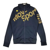 DESCENTE フルジップ ライトスムースドライスウェット パーカー ネイビー イエロー メンズ デサント【中古】5-0730M∞