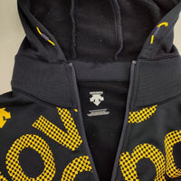 DESCENTE フルジップ ライトスムースドライスウェット パーカー ネイビー イエロー メンズ デサント【中古】5-0730M∞