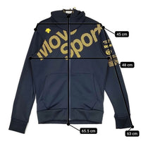 DESCENTE フルジップ ライトスムースドライスウェット パーカー ネイビー イエロー メンズ デサント【中古】5-0730M∞