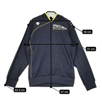 DESCENTE プルオーバー ウォームスウェット パーカー ネイビー イエロー メンズ デサント【中古】5-0730M∞