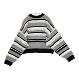 VIVIENNE TAM フリンジ セーター ニット ホワイト ブラック レディース ヴィヴィアンタム【中古】5-1105T∞