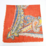 45R/45rpm ペイズリー 大判 スカーフ オレンジ 多色 レディース フォーティーファイブアールピーエム【中古】5-1014T◎