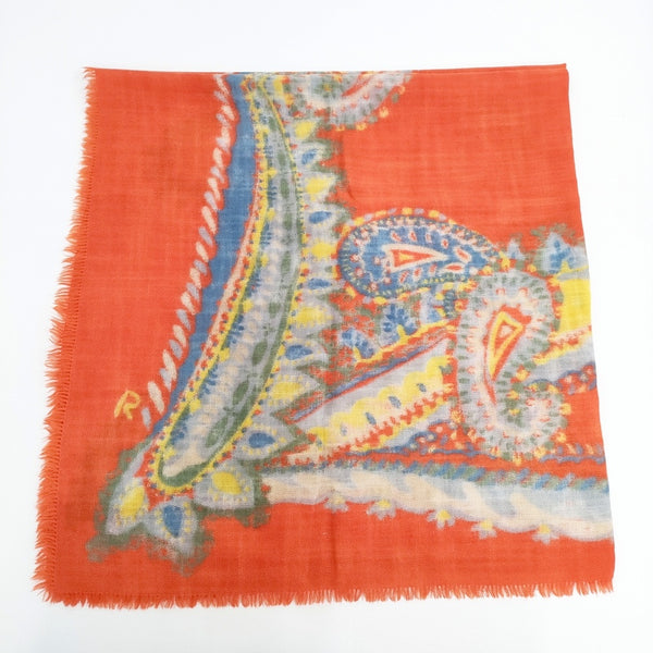 45R/45rpm ペイズリー 大判 スカーフ オレンジ 多色 レディース フォーティーファイブアールピーエム【中古】5-1014T◎