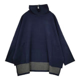 manon ハイネック 長袖Ｔシャツ カットソー ロンＴ ネイビー レディース マノン【中古】5-1105T∞