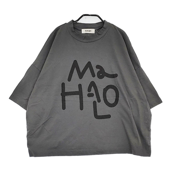 tumugu ラフィ天竺プリントTシャツ 定価7590円 TC25104 半袖Ｔシャツ カットソー 25SS チャコールグレー レディース ツムグ【中古】5-0514S♪
