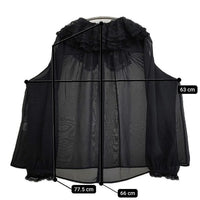 yukiemon 未使用品 シフォンパイブラウス 3L レース 定価24200円 ブラウス シャツ ブラック レディース ユキエモン【中古】5-0927M∞