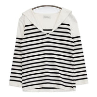 MADISONBLUE SAILOR BORDER L/S TEE　セーラーカラー ボーダー カットソー ホワイト ネイビー レディース マディソンブルー【中古】5-0927M∞