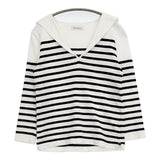 MADISONBLUE SAILOR BORDER L/S TEE　セーラーカラー ボーダー カットソー ホワイト ネイビー レディース マディソンブルー【中古】5-0927M∞