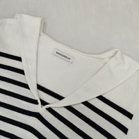 MADISONBLUE SAILOR BORDER L/S TEE　セーラーカラー ボーダー カットソー ホワイト ネイビー レディース マディソンブルー【中古】5-0927M∞