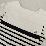 MADISONBLUE SAILOR BORDER L/S TEE　セーラーカラー ボーダー カットソー ホワイト ネイビー レディース マディソンブルー【中古】5-0927M∞