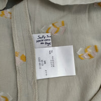 Sally Scott 57-64-2023 ジャガード キューブ柄 プルオーバー ブラウス シャツ ベージュ イエロー レディース サリースコット【中古】5-0707M△