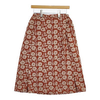 Sally Scott 新品 Relief Flower 花柄 オパール加工 定価30800円 ロングスカート オレンジ ベージュ レディース サリースコット【中古】5-0730M∞