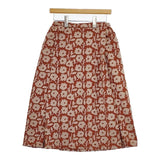 Sally Scott 新品 Relief Flower 花柄 オパール加工 定価30800円 ロングスカート オレンジ ベージュ レディース サリースコット【中古】5-0730M∞