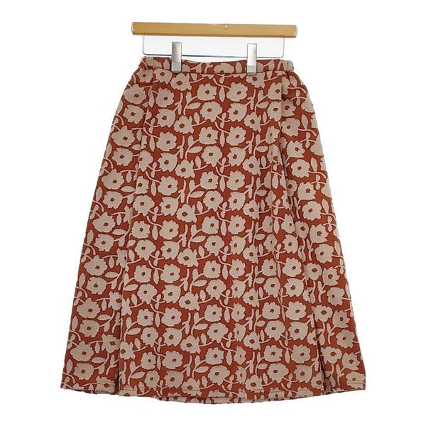 Sally Scott 新品 Relief Flower 花柄 オパール加工 定価30800円 ロングスカート オレンジ ベージュ レディース サリースコット【中古】5-0730M∞