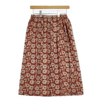 Sally Scott 新品 Relief Flower 花柄 オパール加工 定価30800円 ロングスカート オレンジ ベージュ レディース サリースコット【中古】5-0730M∞