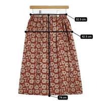 Sally Scott 新品 Relief Flower 花柄 オパール加工 定価30800円 ロングスカート オレンジ ベージュ レディース サリースコット【中古】5-0730M∞