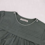 mina perhonen flower beads エンブロイダリーブラウス zs1125 刺繍 ブラウス シャツ グリーン レディース ミナペルホネン【中古】5-1106M∞