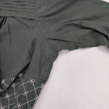 mina perhonen flower beads エンブロイダリーブラウス zs1125 刺繍 ブラウス シャツ グリーン レディース ミナペルホネン【中古】5-1106M∞