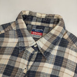 45R/45rpm コットン ノースマリンドライブ NMD チェック 長袖シャツ ベージュ ネイビー レディース フォーティーファイブアールピーエム【中古】5-0803M∞