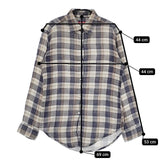 45R/45rpm コットン ノースマリンドライブ NMD チェック 長袖シャツ ベージュ ネイビー レディース フォーティーファイブアールピーエム【中古】5-0803M∞