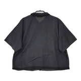 mizuiro-ind ピンタック レース ブラウス コットン 半袖シャツ ブラック レディース ミズイロインド【中古】5-0606S△
