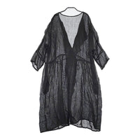 nest Robe フリル カシュクール 01181-0128 シアー リネン和紙 ワンピース ブラック レディース ネストローブ【中古】5-0707M△