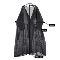 nest Robe フリル カシュクール 01181-0128 シアー リネン和紙 ワンピース ブラック レディース ネストローブ【中古】5-0707M△