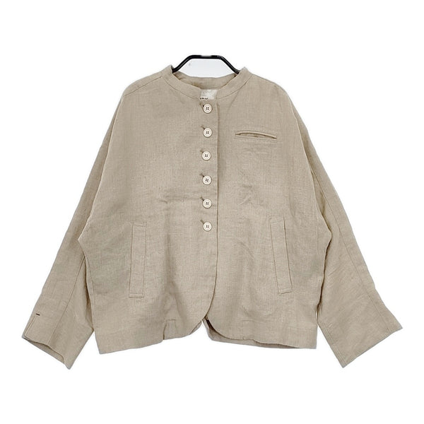 nop de nod KR-2301-130 231-504-3048 リネン サイズM ジャケット ベージュ レディース ノップドゥノッド【中古】5-0707M△