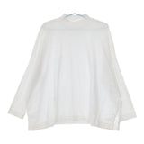 45R/45rpm コットン モックネック サイドスリット 長袖Ｔシャツ カットソー ロンＴ ホワイト レディース フォーティーファイブアールピーエム【中古】5-0803M∞