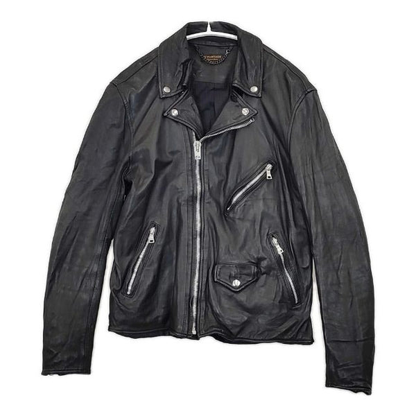 A VONTADE レザー ロードマスター ダブル 牛革 ライダースジャケット ブラック メンズ アボンタージ【中古】5-1030T∞